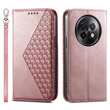 For Realme 13+ 5G Case Calf Texture PU Leather Phone Cover with Wallet - Rose Gold