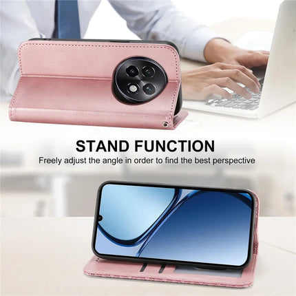For Realme 13+ 5G Case Calf Texture PU Leather Phone Cover with Wallet