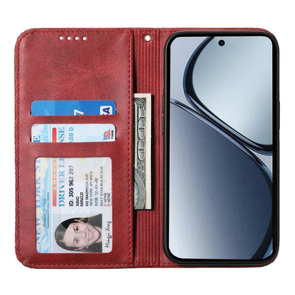 For Realme C75  /  V60 Pro Case Calf Texture PU Leather Phone Cover with Wallet