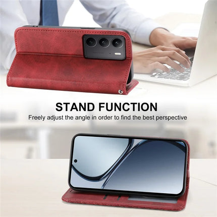 For Realme C75  /  V60 Pro Case Calf Texture PU Leather Phone Cover with Wallet