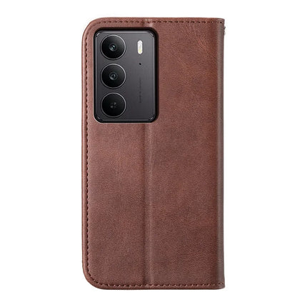 For Realme C75  /  V60 Pro Case Calf Texture PU Leather Phone Cover with Wallet