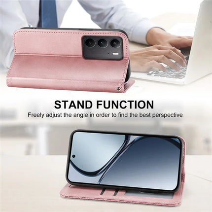 For Realme C75  /  V60 Pro Case Calf Texture PU Leather Phone Cover with Wallet
