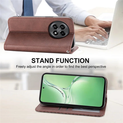 For OnePlus 13R 5G Case Calf Texture PU Leather Phone Cover with Wallet