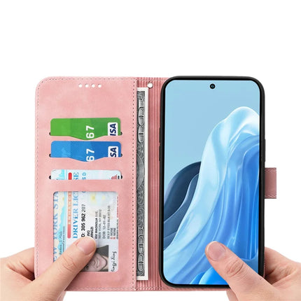 DIERFENG DF-03 For Motorola Moto G15 4G Leather Case Lines Imprint Wallet Phone Cover