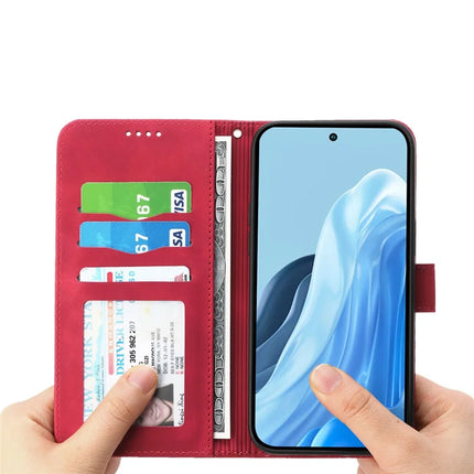 DIERFENG DF-03 For Motorola Moto G15 4G Leather Case Lines Imprint Wallet Phone Cover