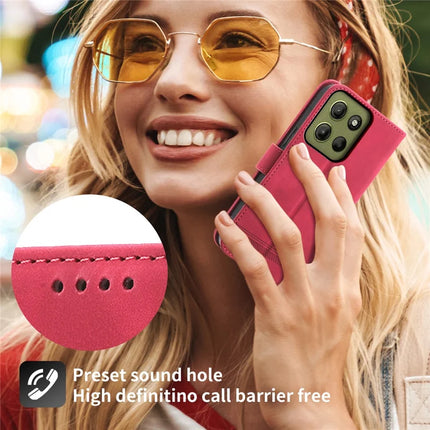 DIERFENG DF-03 For Motorola Moto G15 4G Leather Case Lines Imprint Wallet Phone Cover