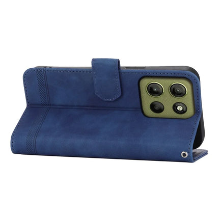 DIERFENG DF-03 For Motorola Moto G15 4G Leather Case Lines Imprint Wallet Phone Cover