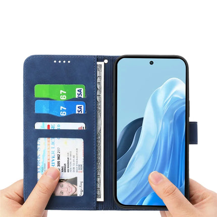 DIERFENG DF-03 For Motorola Moto G15 4G Leather Case Lines Imprint Wallet Phone Cover