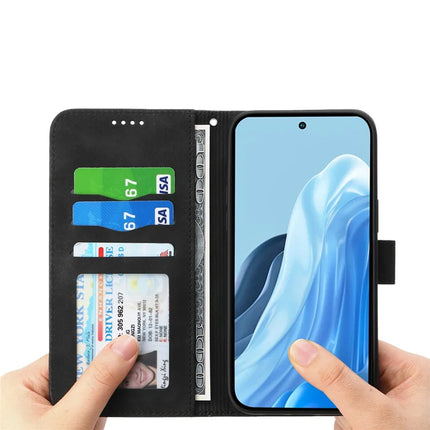 DIERFENG DF-03 For Motorola Moto G15 4G Leather Case Lines Imprint Wallet Phone Cover