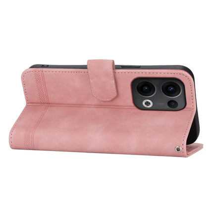 DIERFENG DF-03 For Oppo Reno13 5G (Global) Leather Case Lines Imprint Wallet Phone Cover
