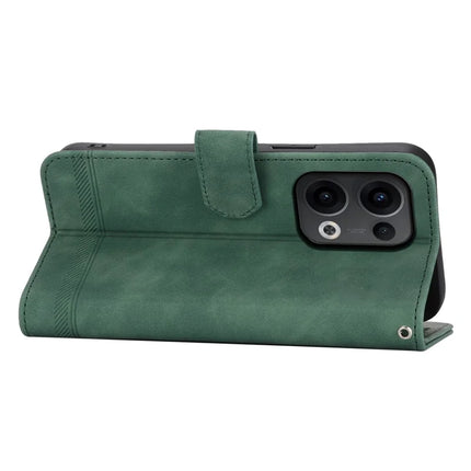 DIERFENG DF-03 For Oppo Reno13 Pro 5G Leather Case Lines Imprint Wallet Phone Cover