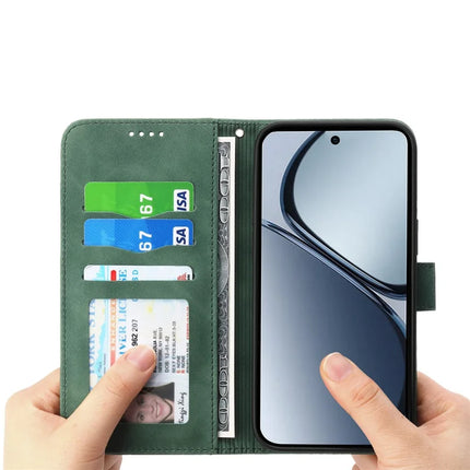 DIERFENG DF-03 For Oppo Reno13 Pro 5G Leather Case Lines Imprint Wallet Phone Cover
