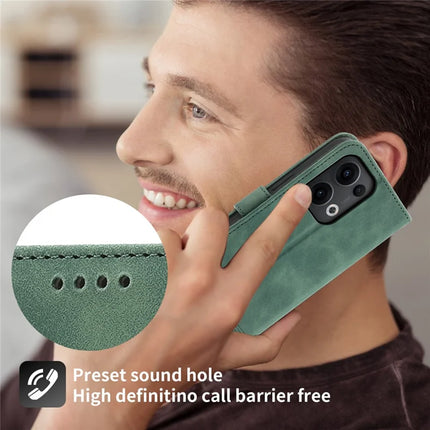 DIERFENG DF-03 For Oppo Reno13 Pro 5G Leather Case Lines Imprint Wallet Phone Cover