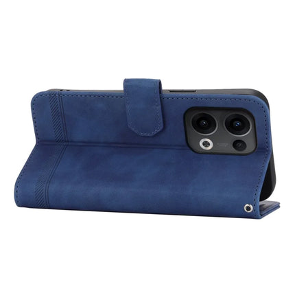 DIERFENG DF-03 For Oppo Reno13 Pro 5G Leather Case Lines Imprint Wallet Phone Cover