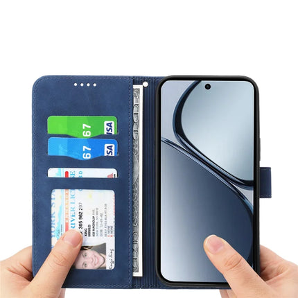 DIERFENG DF-03 For Oppo Reno13 Pro 5G Leather Case Lines Imprint Wallet Phone Cover