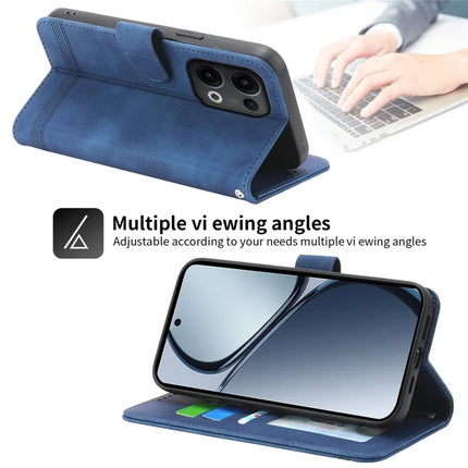 DIERFENG DF-03 For Oppo Reno13 Pro 5G Leather Case Lines Imprint Wallet Phone Cover