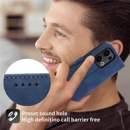 DIERFENG DF-03 For Oppo Reno13 Pro 5G Leather Case Lines Imprint Wallet Phone Cover
