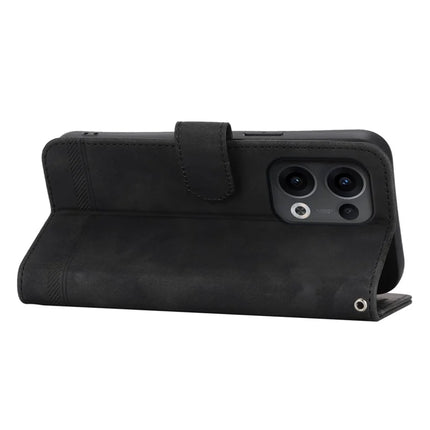 DIERFENG DF-03 For Oppo Reno13 Pro 5G Leather Case Lines Imprint Wallet Phone Cover