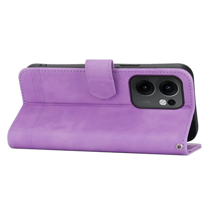 DIERFENG DF-03 For Oppo Reno13 F 5G Leather Case Lines Imprint Wallet Phone Cover