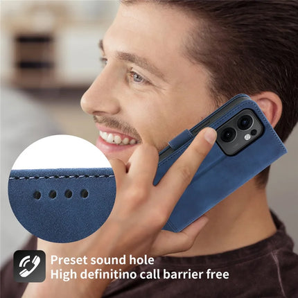 DIERFENG DF-03 For Oppo Reno13 F 5G Leather Case Lines Imprint Wallet Phone Cover