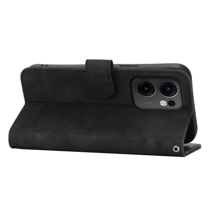 DIERFENG DF-03 For Oppo Reno13 F 5G Leather Case Lines Imprint Wallet Phone Cover