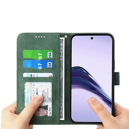 DIERFENG DF-03 For Realme 13+ 5G Leather Case Lines Imprint Wallet Phone Cover