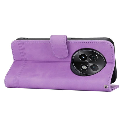 DIERFENG DF-03 For Realme 13+ 5G Leather Case Lines Imprint Wallet Phone Cover