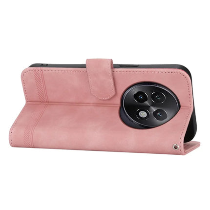 DIERFENG DF-03 For Realme 13+ 5G Leather Case Lines Imprint Wallet Phone Cover