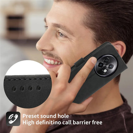 DIERFENG DF-03 For Realme 13+ 5G Leather Case Lines Imprint Wallet Phone Cover