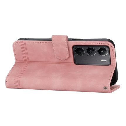 DIERFENG DF-03 For Realme C75  /  Realme V60 Pro Leather Case Lines Imprint Wallet Phone Cover