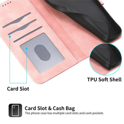 DIERFENG DF-03 For Realme C75  /  Realme V60 Pro Leather Case Lines Imprint Wallet Phone Cover