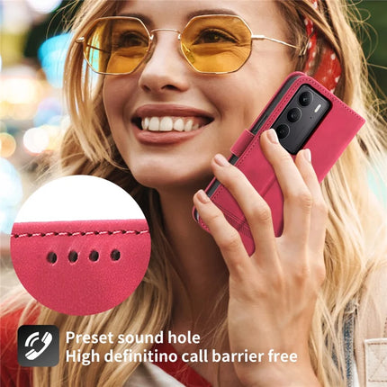DIERFENG DF-03 For Realme C75  /  Realme V60 Pro Leather Case Lines Imprint Wallet Phone Cover