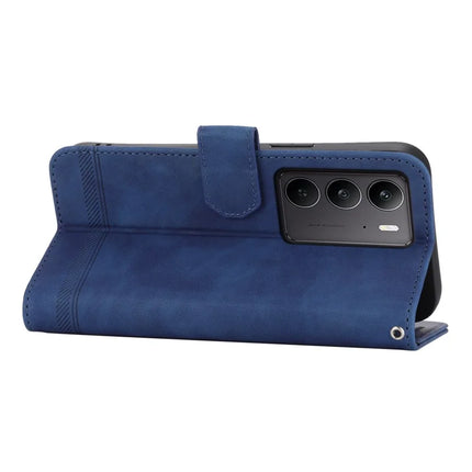 DIERFENG DF-03 For Realme C75  /  Realme V60 Pro Leather Case Lines Imprint Wallet Phone Cover