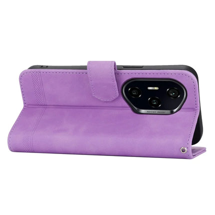 DIERFENG DF-03 For Honor 300 Pro / 300 Ultra Leather Case Lines Imprint Wallet Phone Cover
