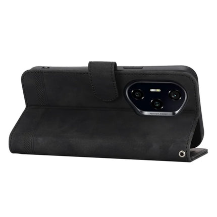 DIERFENG DF-03 For Honor 300 Pro / 300 Ultra Leather Case Lines Imprint Wallet Phone Cover