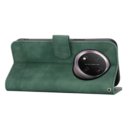 DIERFENG DF-03 For Honor Magic7 Lite 5G / X9c 5G / X60 Pro 5G Leather Case Lines Imprint Wallet Phone Cover