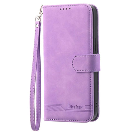 DIERFENG DF-03 For Honor Magic7 Lite 5G / X9c 5G / X60 Pro 5G Leather Case Lines Imprint Wallet Phone Cover