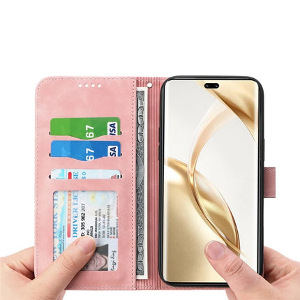 DIERFENG DF-03 For Honor Magic7 Lite 5G / X9c 5G / X60 Pro 5G Leather Case Lines Imprint Wallet Phone Cover