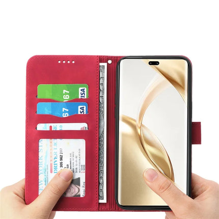 DIERFENG DF-03 For Honor Magic7 Lite 5G / X9c 5G / X60 Pro 5G Leather Case Lines Imprint Wallet Phone Cover