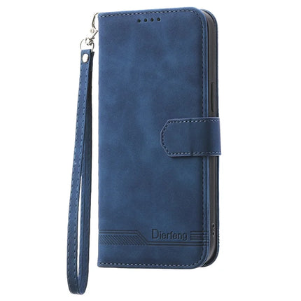 DIERFENG DF-03 For Honor Magic7 Lite 5G / X9c 5G / X60 Pro 5G Leather Case Lines Imprint Wallet Phone Cover