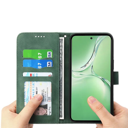DIERFENG DF-03 For OnePlus 13R 5G Leather Case Lines Imprint Wallet Phone Cover