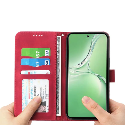 DIERFENG DF-03 For OnePlus 13R 5G Leather Case Lines Imprint Wallet Phone Cover