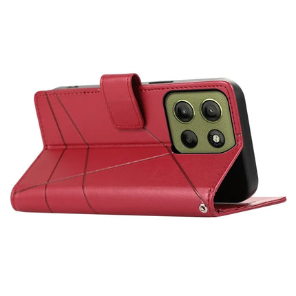 DF-06 For Motorola Moto G15 4G Phone Case Line Imprint Leather Wallet Cover