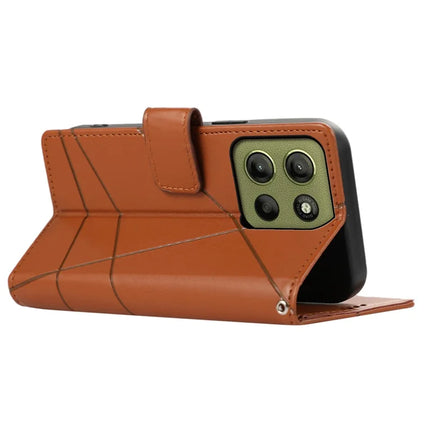 DF-06 For Motorola Moto G15 4G Phone Case Line Imprint Leather Wallet Cover