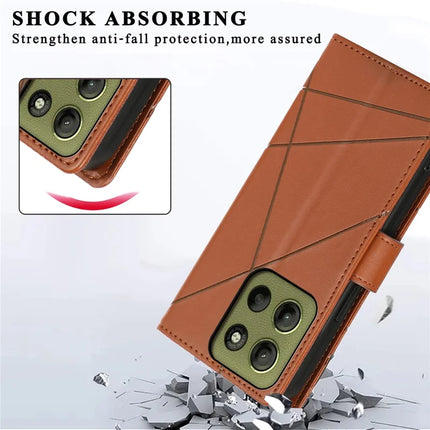 DF-06 For Motorola Moto G15 4G Phone Case Line Imprint Leather Wallet Cover