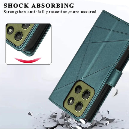 DF-06 For Motorola Moto G15 4G Phone Case Line Imprint Leather Wallet Cover