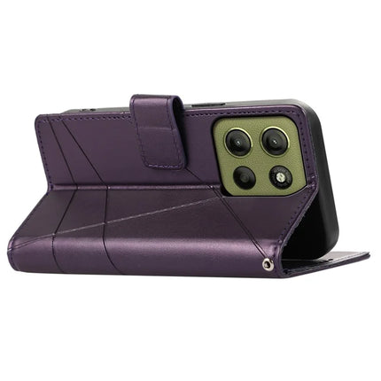 DF-06 For Motorola Moto G15 4G Phone Case Line Imprint Leather Wallet Cover