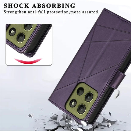 DF-06 For Motorola Moto G15 4G Phone Case Line Imprint Leather Wallet Cover