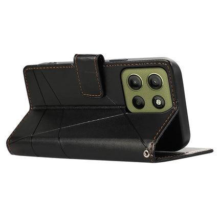 DF-06 For Motorola Moto G15 4G Phone Case Line Imprint Leather Wallet Cover