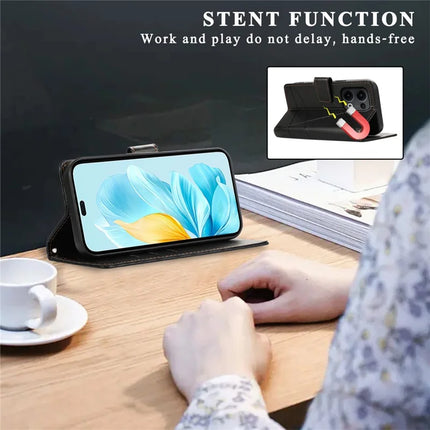 DF-06 For Oppo Reno13 Pro 5G Phone Case Line Imprint Leather Wallet Cover